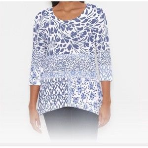 Whimsical Blue (13560) ~ Katherine Hi-Lo Thermal Tunic SKU 13560-HLO $92.00